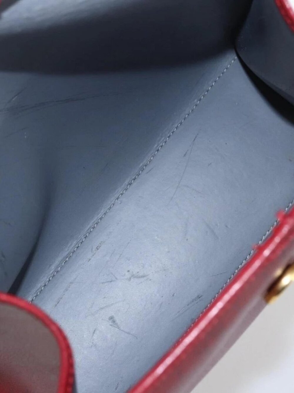 Christian Dior Honeycomb Canvas Hand Bag PVC Leather 2way Red Gold - Picture 12 of 15